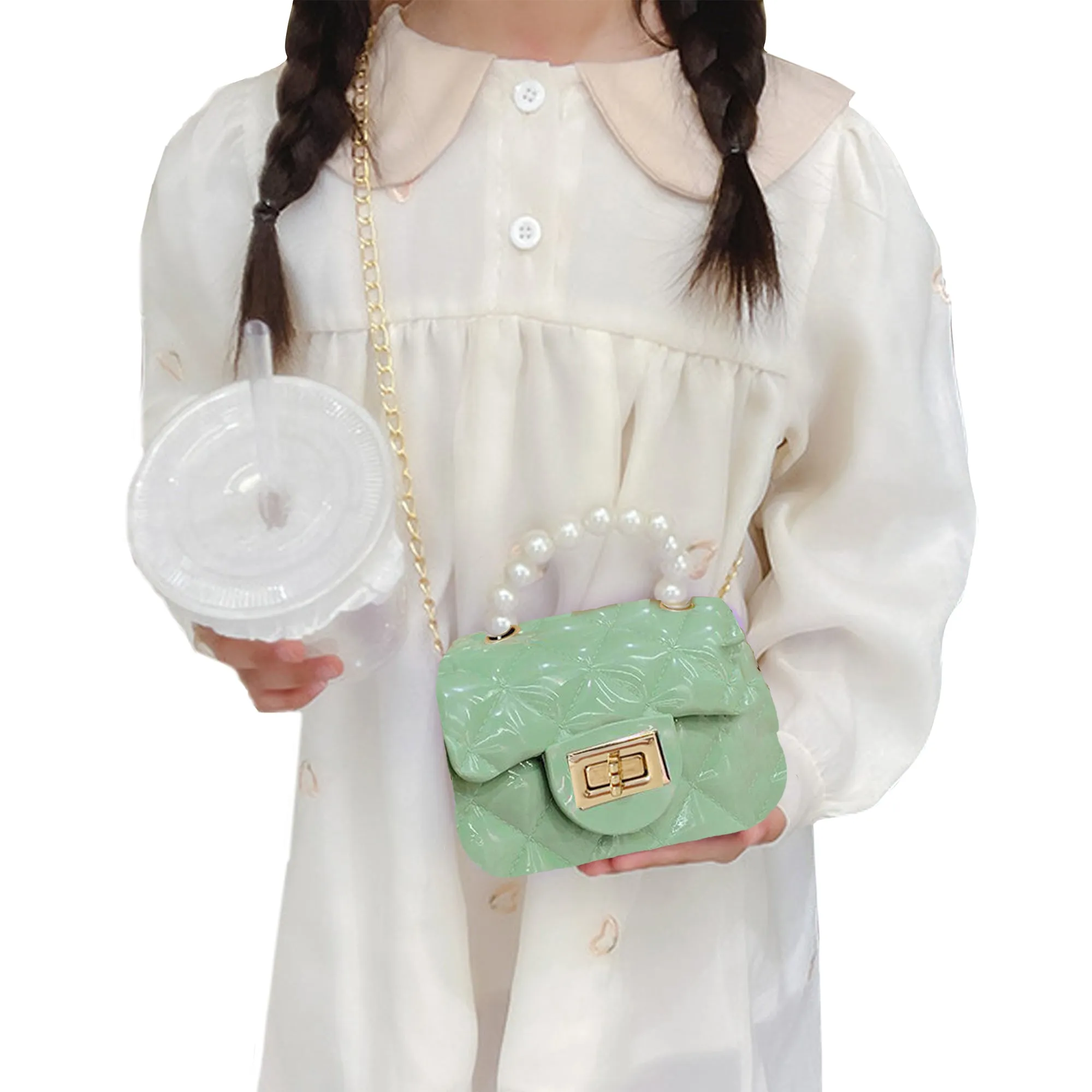 Babymoon Kids Jelly Sling Purse Fashion Handbag | 9x13x5 CM | Green