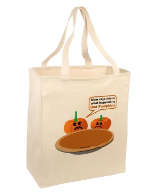 Bad Pumpkins Large Grocery Tote Bag