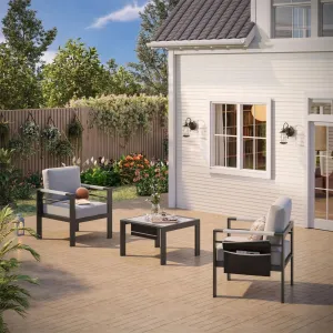 Bestier LED Aluminum Patio Side Table