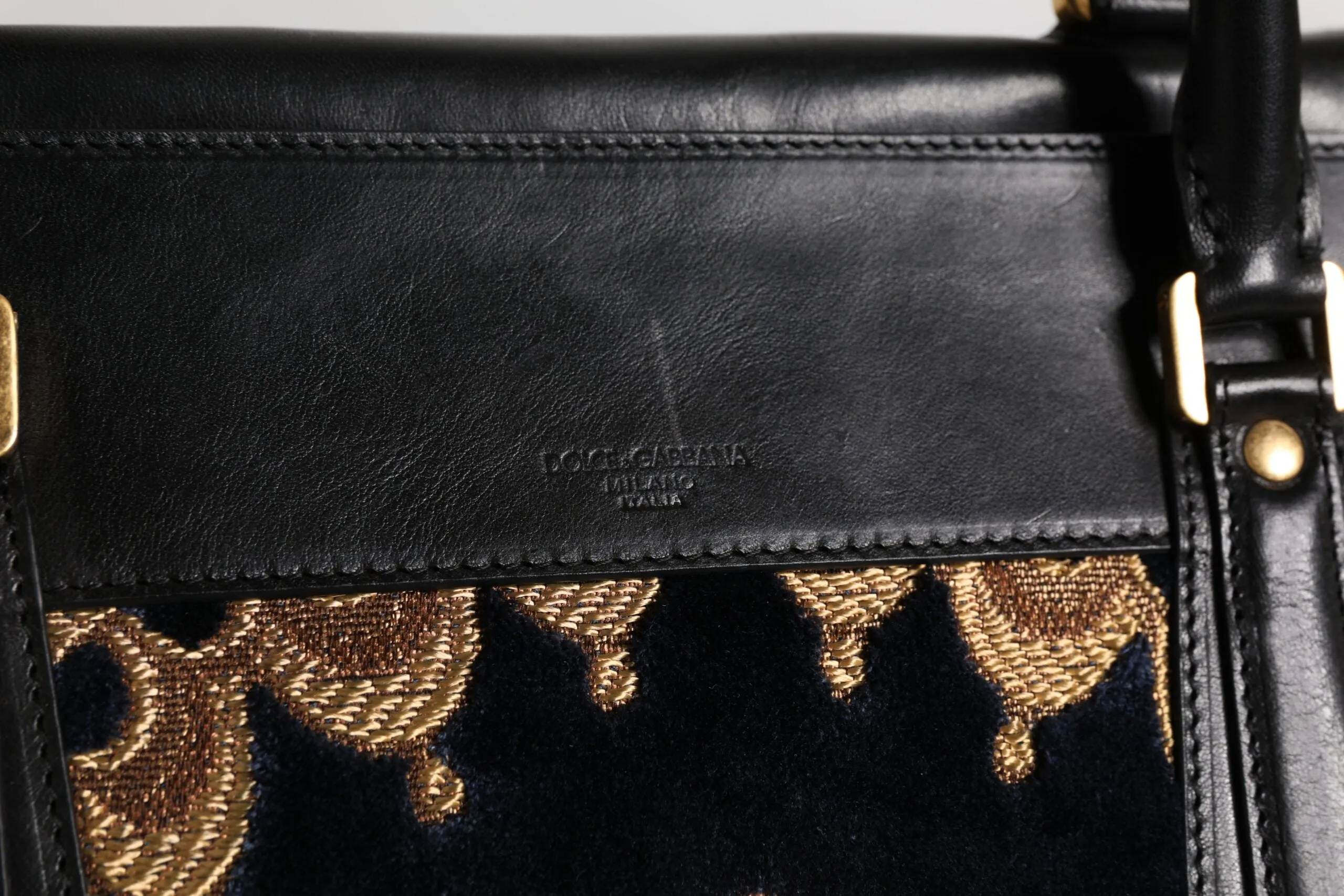 Black Floral Jacquard Handbag Shoulder Tote Bag