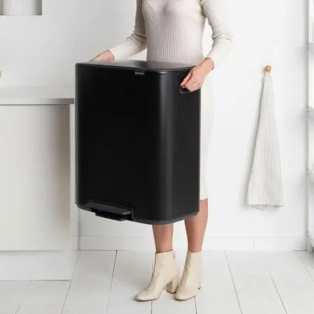 Brabantia 60L 2 Compartment Bo Pedal Bin - Matt Black | 211508