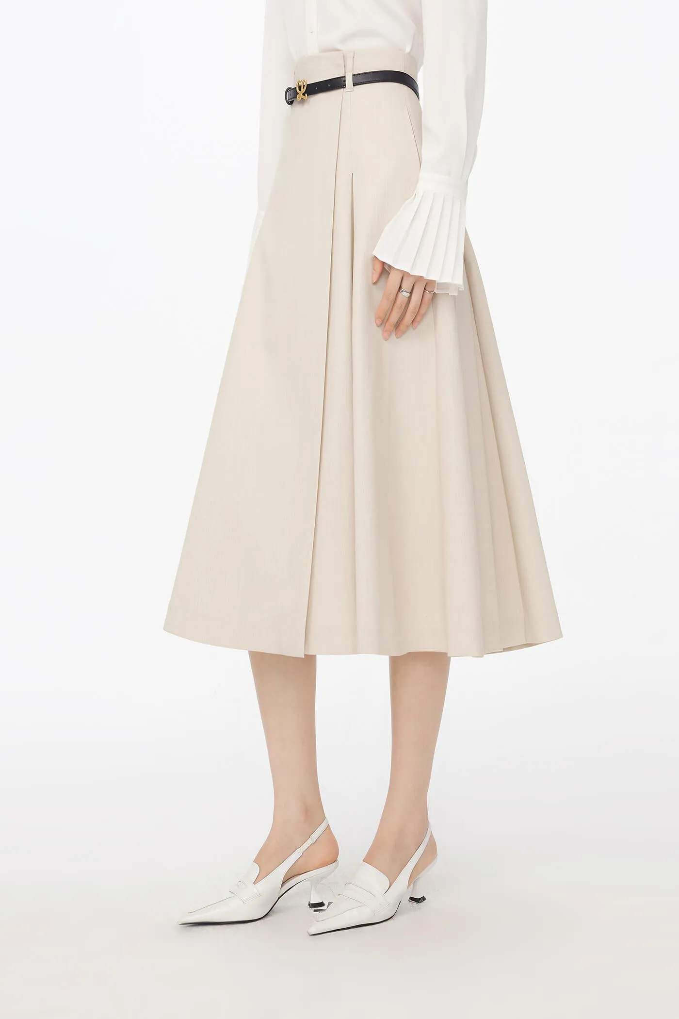 Casual A-Line Midi Skirt