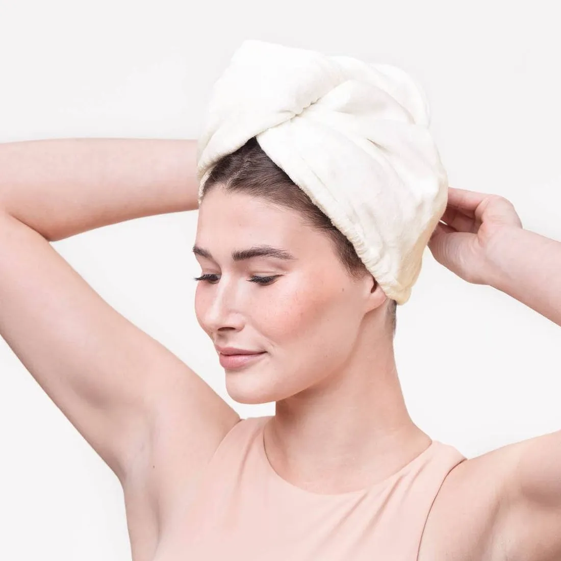 Eco-Friendly Microfiber Hair Towel (Ivory)
