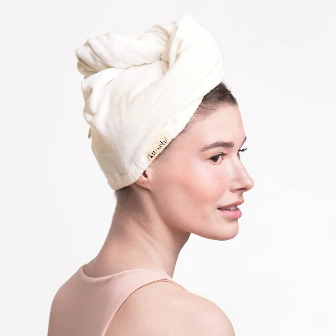 Eco-Friendly Microfiber Hair Towel (Ivory)