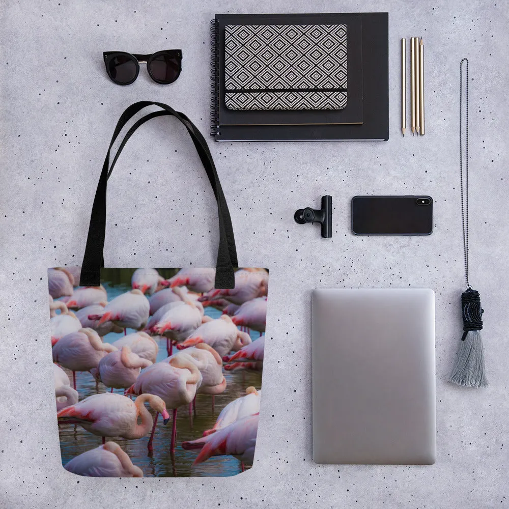 Flamingo Flock Tote Bag