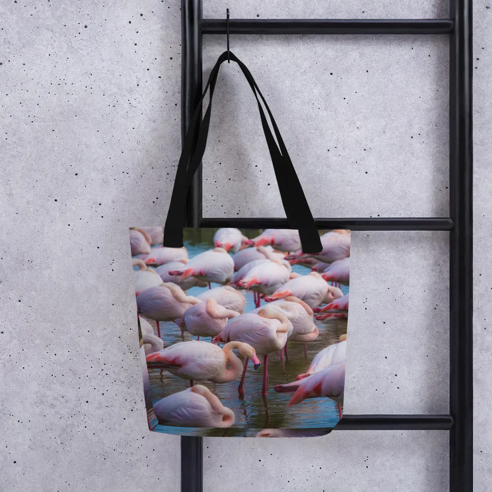 Flamingo Flock Tote Bag