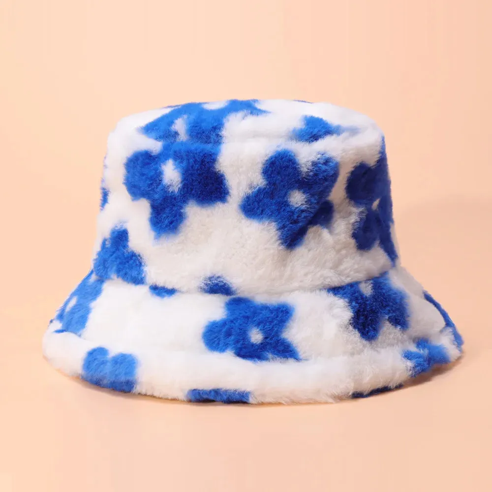 Floral Plush Bucket Hat