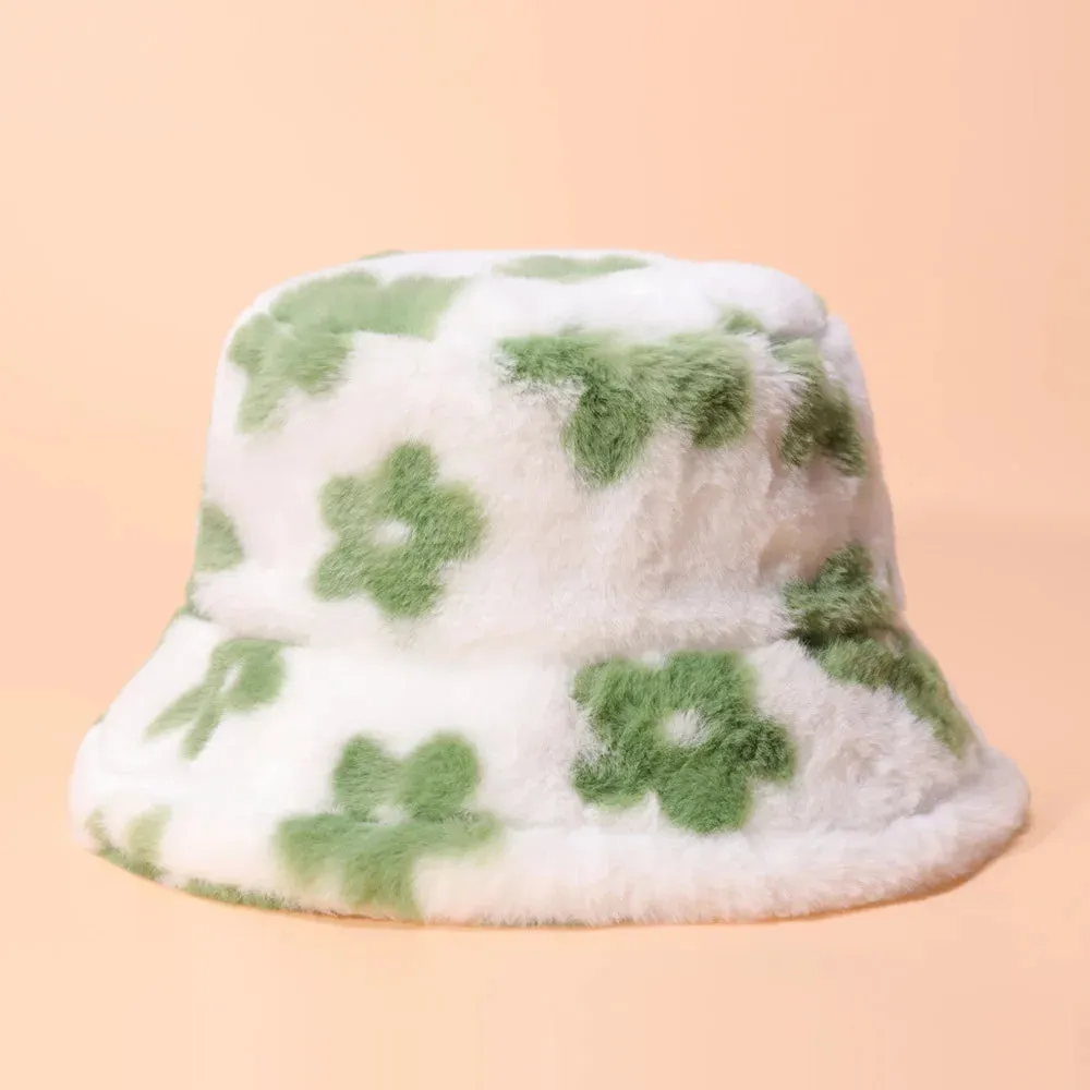Floral Plush Bucket Hat