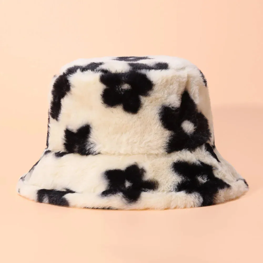 Floral Plush Bucket Hat