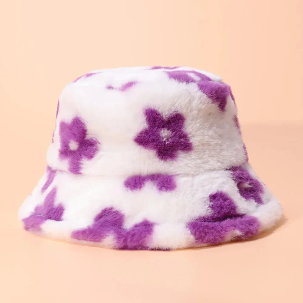 Floral Plush Bucket Hat