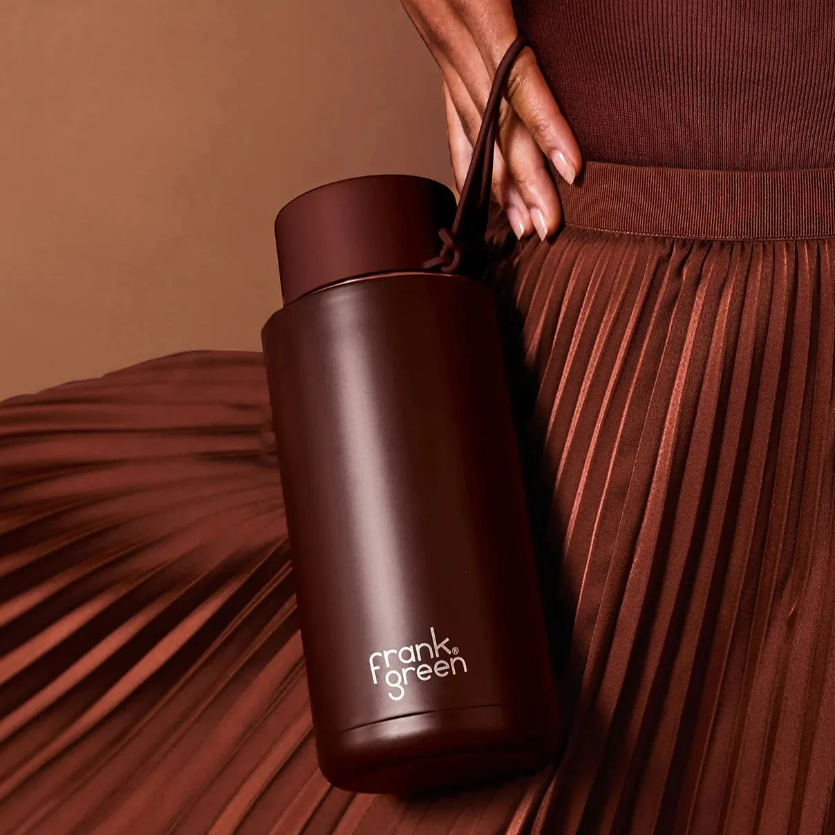 Frank Green Insulated Drink Bottle 1L - Chocolate