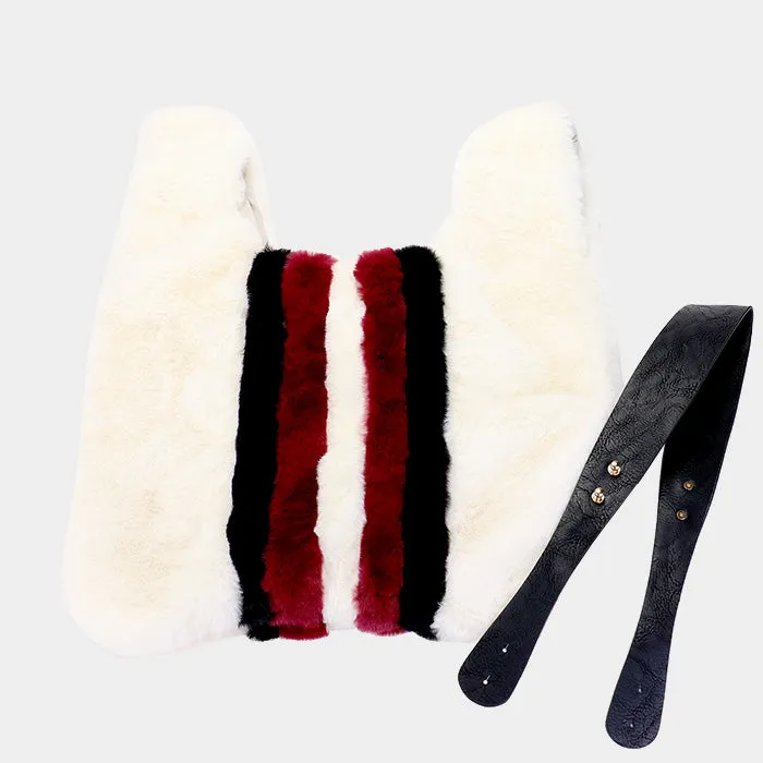 iLLASPARKZ Fluffy Faux Fur Slouchy Tote Bag