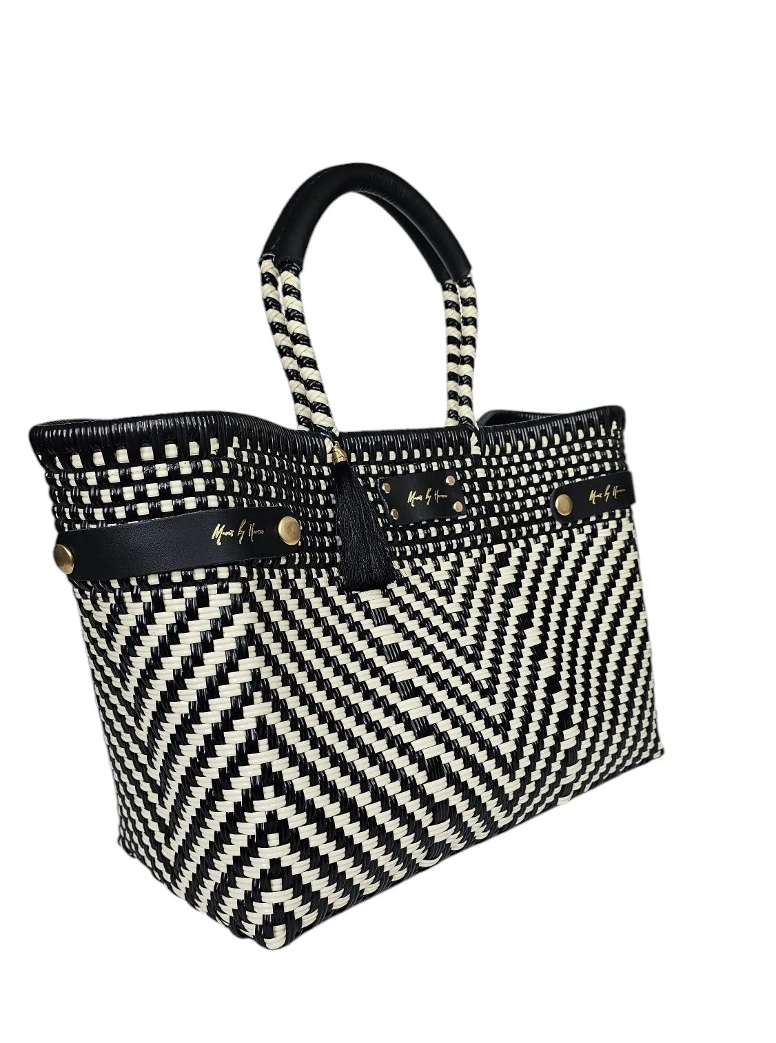 Less Pollution Convertible Handbag - Luxe Ivory Black