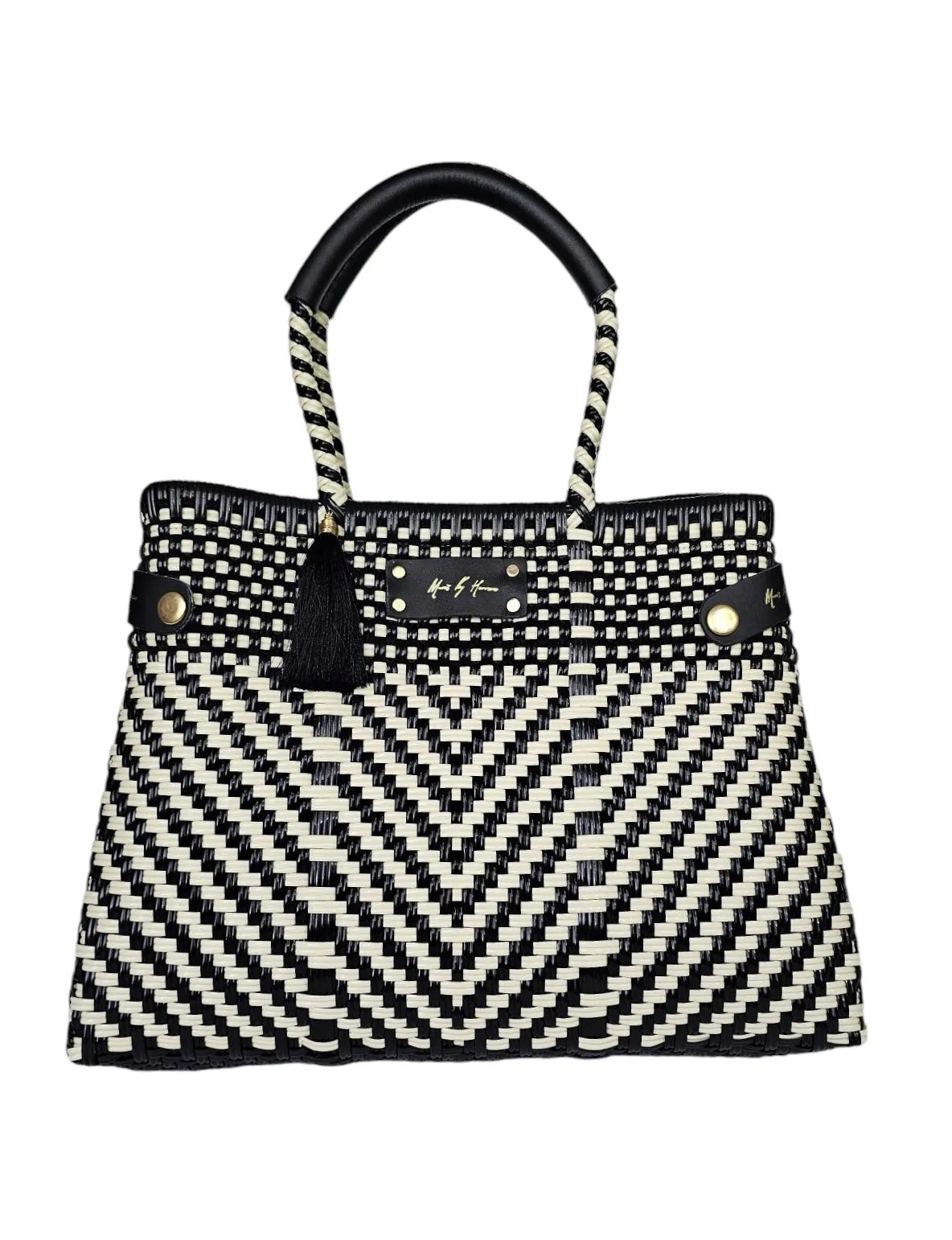 Less Pollution Convertible Handbag - Luxe Ivory Black.