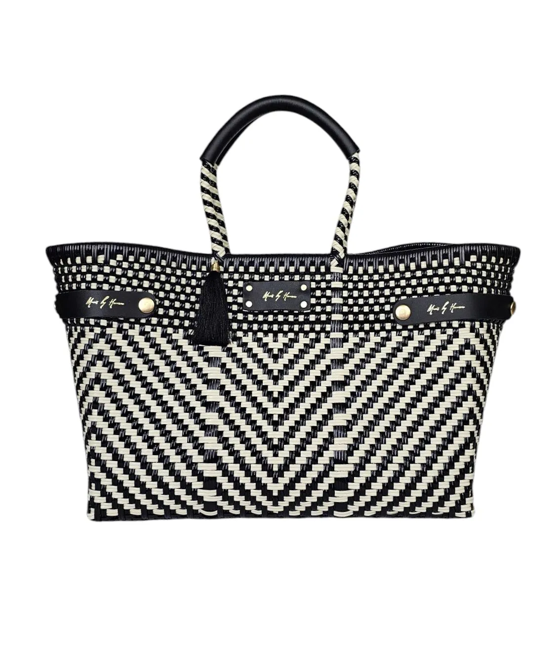 Less Pollution Convertible Handbag - Luxe Ivory Black.