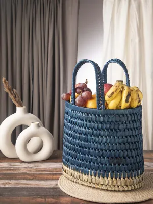 Market Basket Basket Large - Dark Blue