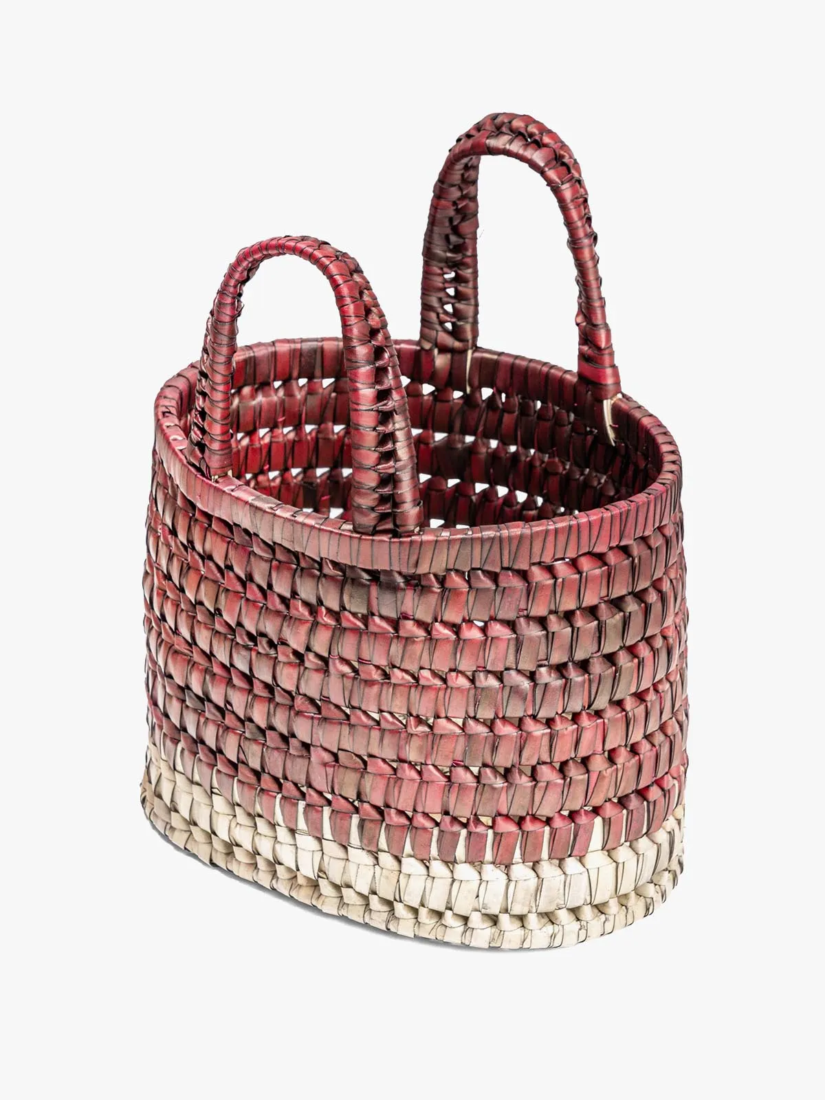 Market Basket Basket Small - Maroon