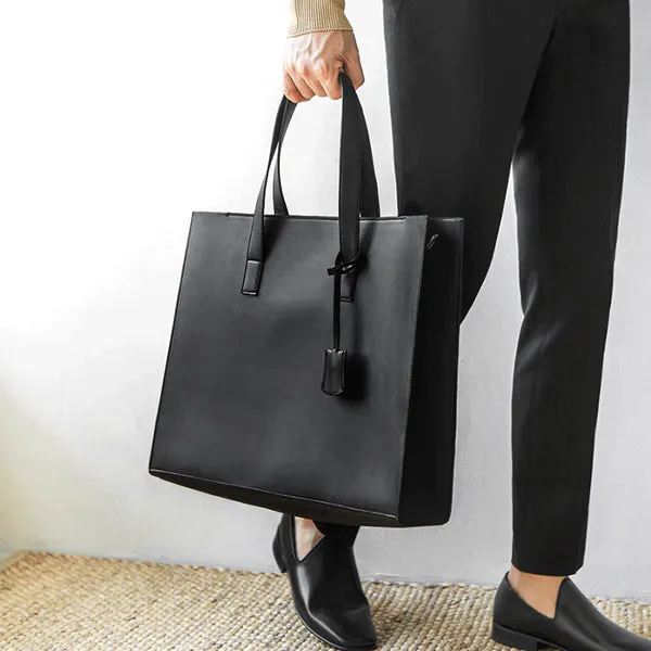 Men Leather Shoulder Bag Large Capacity Handbag