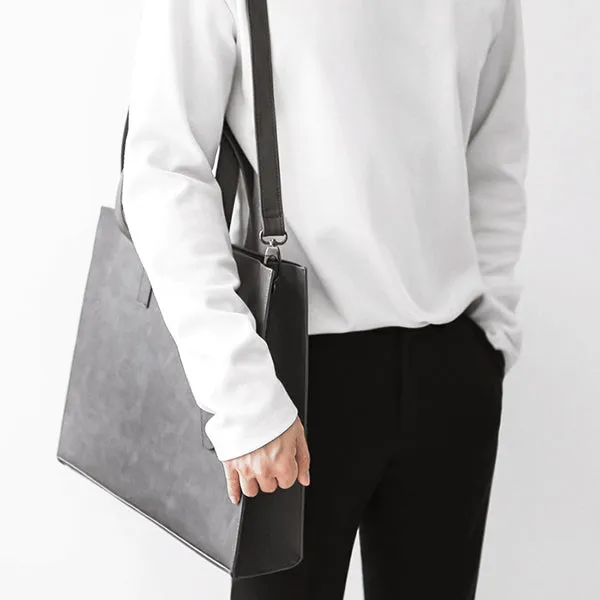Men Leather Shoulder Bag Large Capacity Handbag