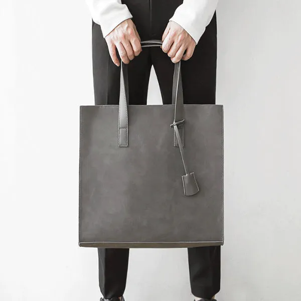 Men Leather Shoulder Bag Large Capacity Handbag
