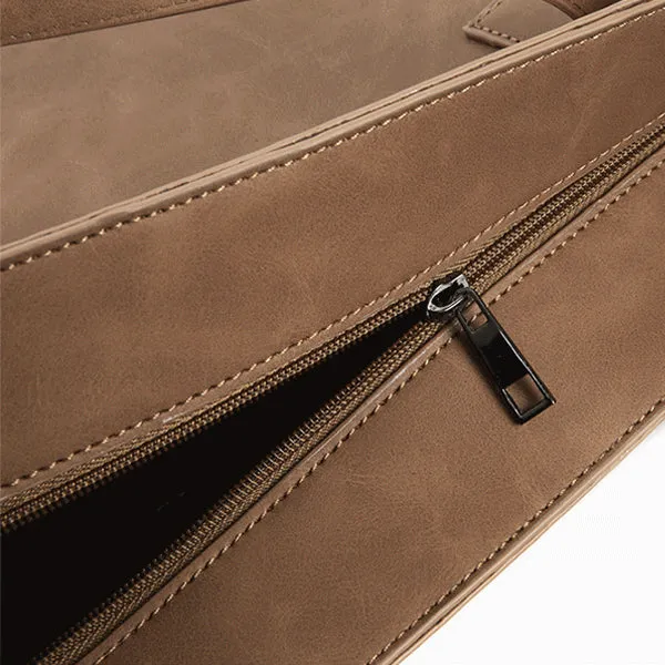 Men Leather Shoulder Bag Large Capacity Handbag