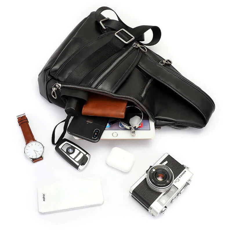 Men's Leather Sling Bag NZ | Spacious & Stylish Chest Bag