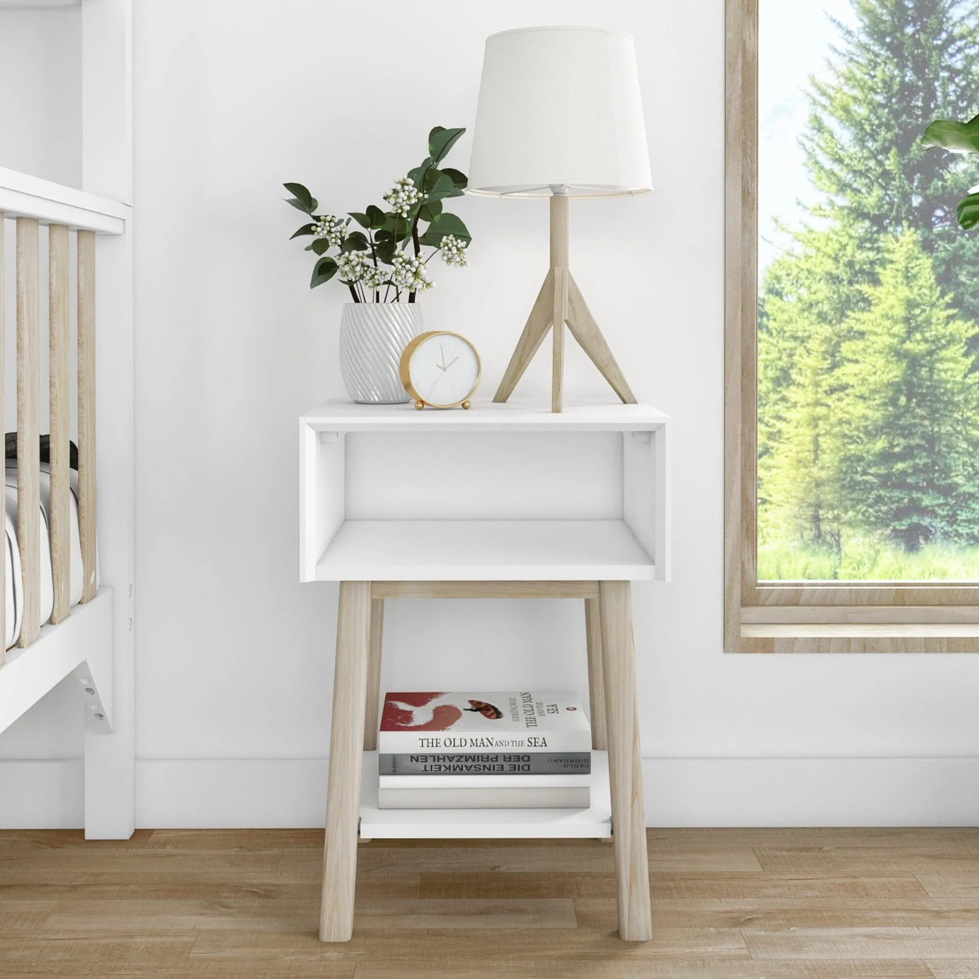 Mid-Century Modern Cubby Nightstand