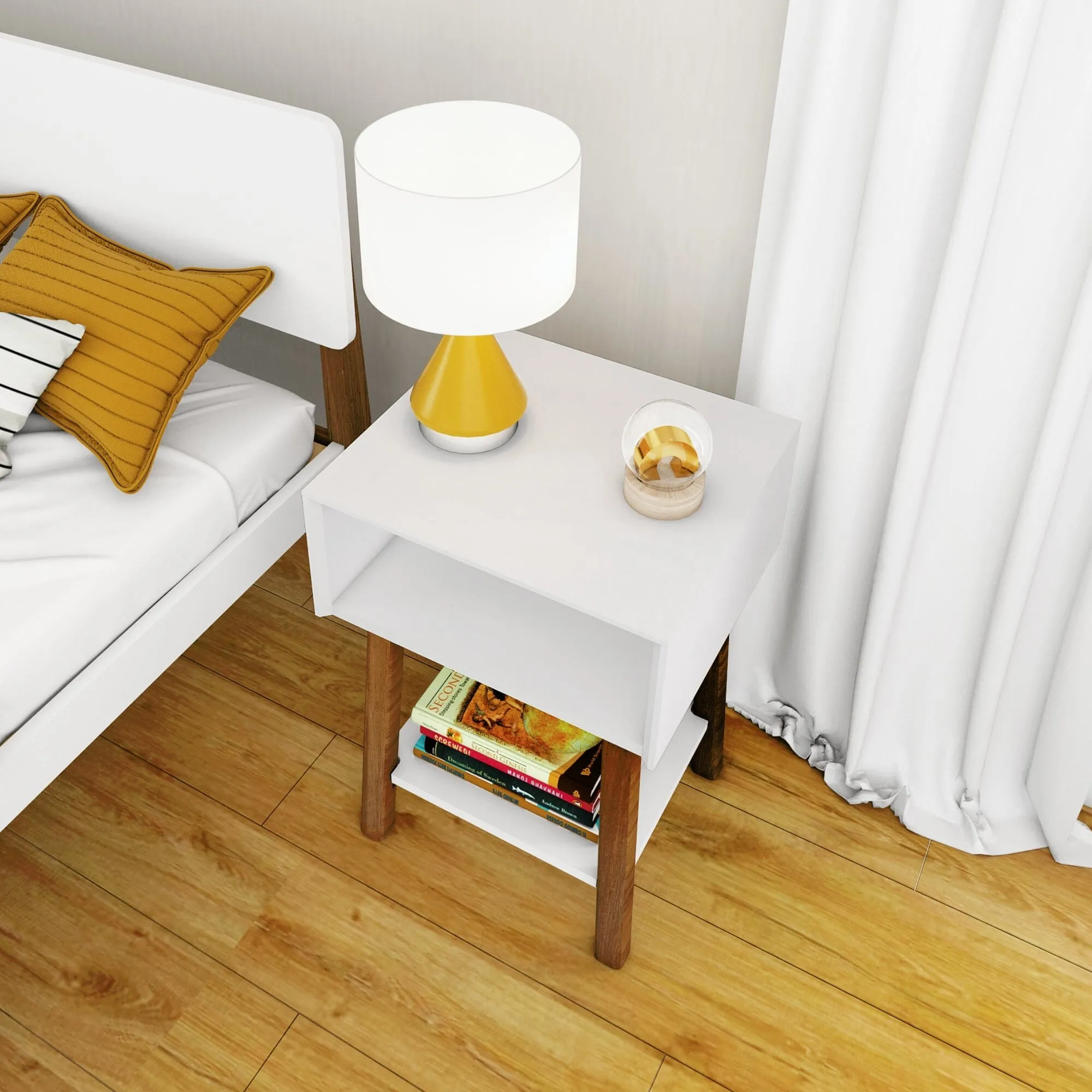 Mid-Century Modern Cubby Nightstand