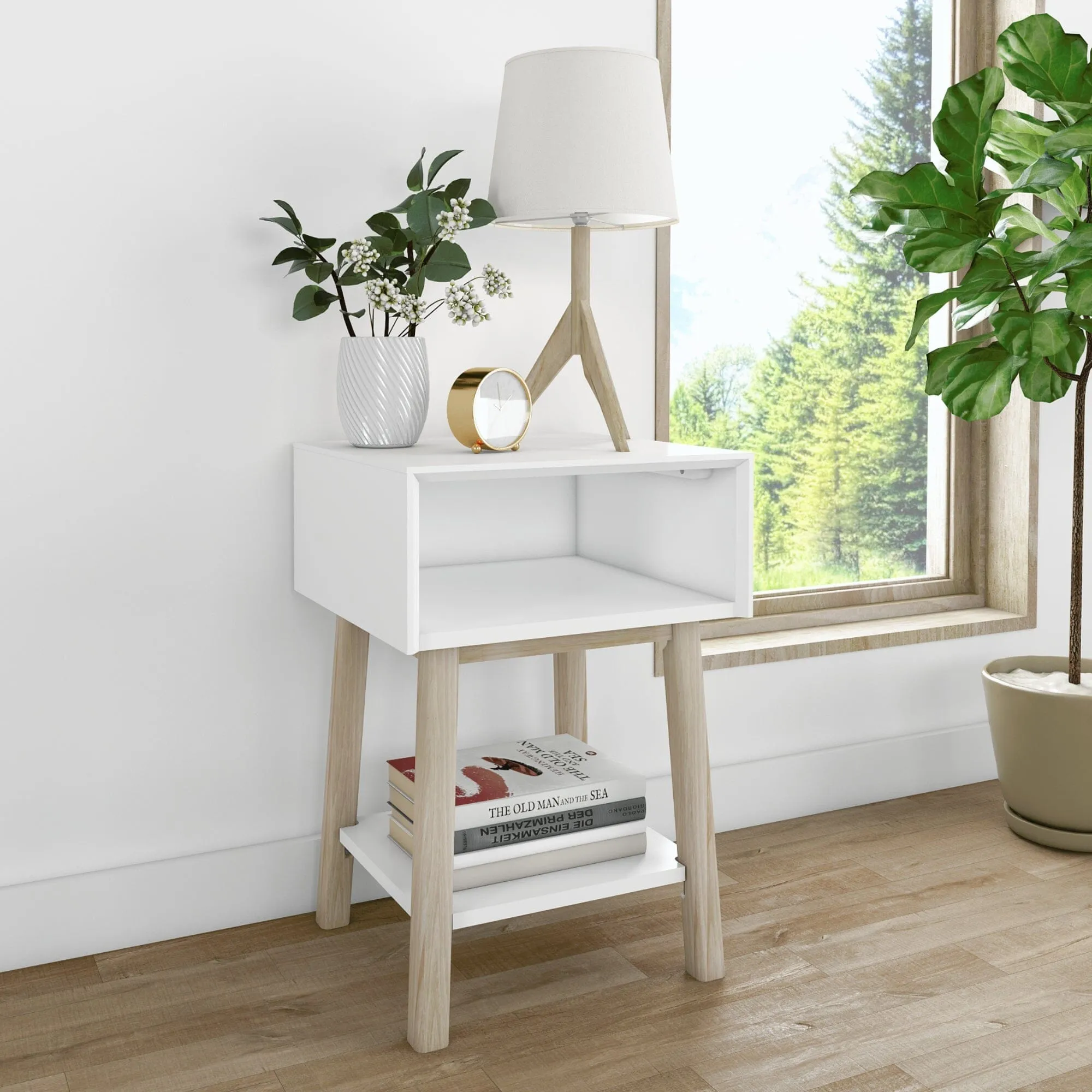 Mid-Century Modern Cubby Nightstand