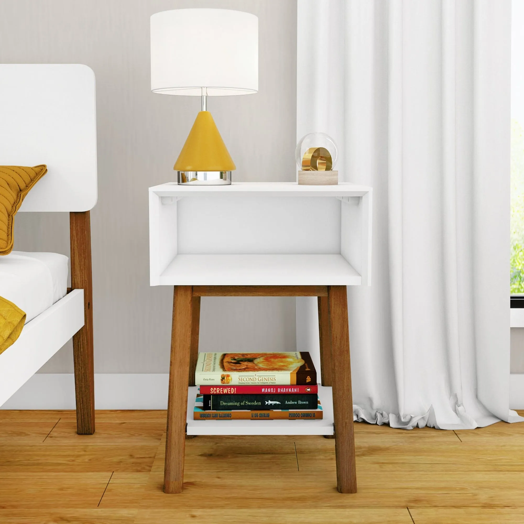 Mid-Century Modern Cubby Nightstand