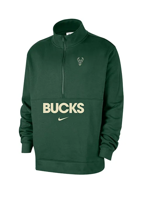 Nike Courtside Club Milwaukee Bucks 1/2 Zip Pullover Sweatshirt