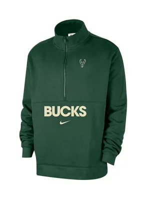 Nike Courtside Club Milwaukee Bucks 1/2 Zip Pullover Sweatshirt