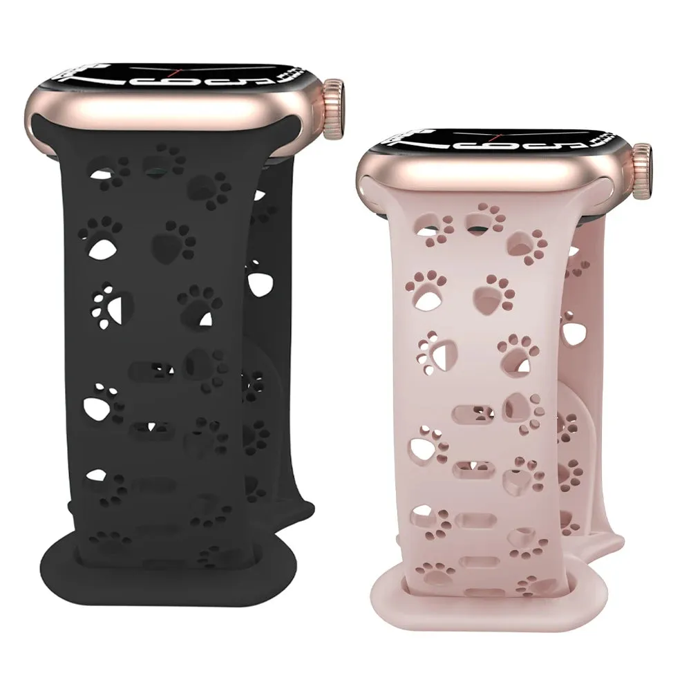 Paws & Play Hollow-Out Silicone Strap for Apple Watch - Black