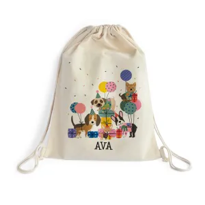 Personalised Drawstring Bag - Paw Party