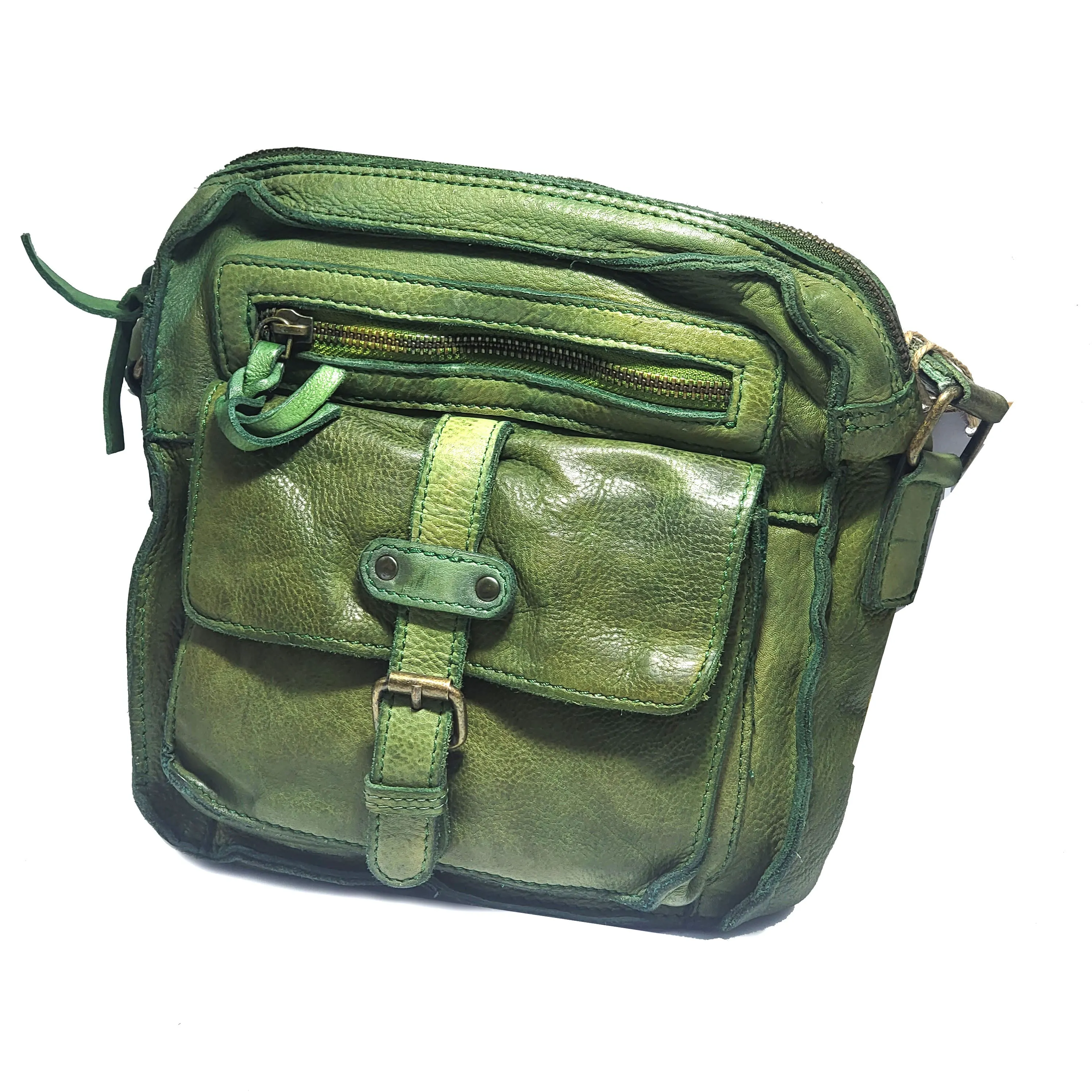 RAYMOND WASHED - Luxury Washed Cross Body Leather Bag NEW