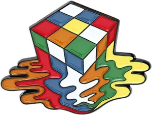 ROFARSO Magic Cube Enamel Lapel Pin Set Cartoon Melting Rubik's Cube Pin, Accessory for Backpacks Clothing Bags Hats Shirts
