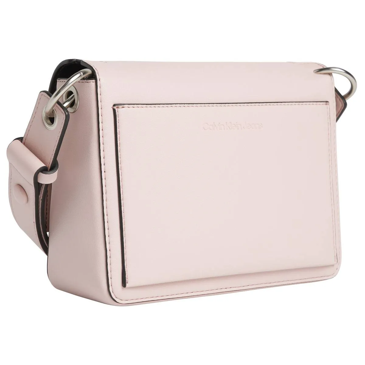 Sculpted Mono Boxy Flap Crossbody Blush