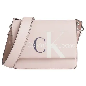 Sculpted Mono Boxy Flap Crossbody Blush