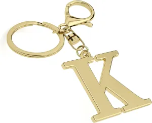 Stainless Steel Gold Letter A-Z Keychain for Women Men, Initial Letter Pendant with Key Ring, Charms for Key Backpack Bag