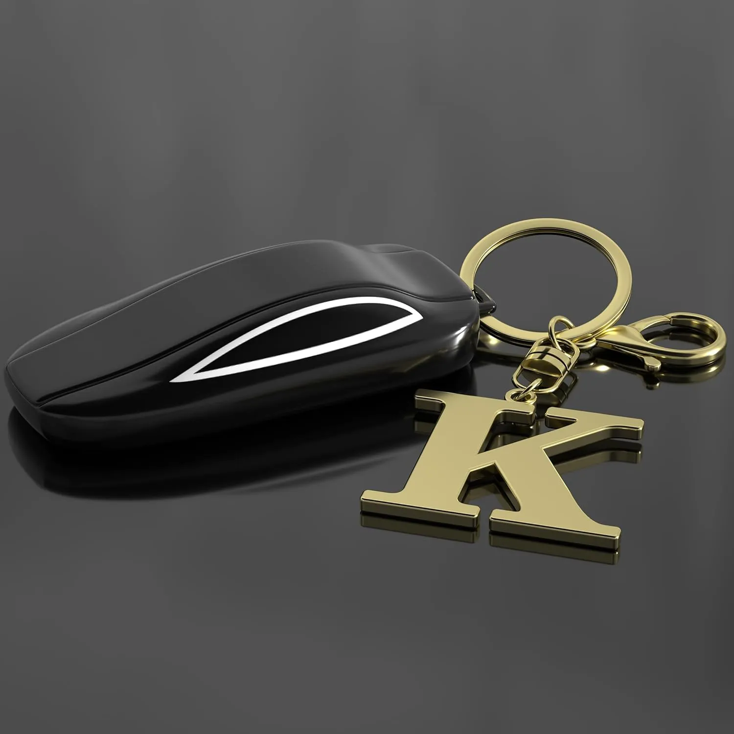 Stainless Steel Gold Letter A-Z Keychain for Women Men, Initial Letter Pendant with Key Ring, Charms for Key Backpack Bag
