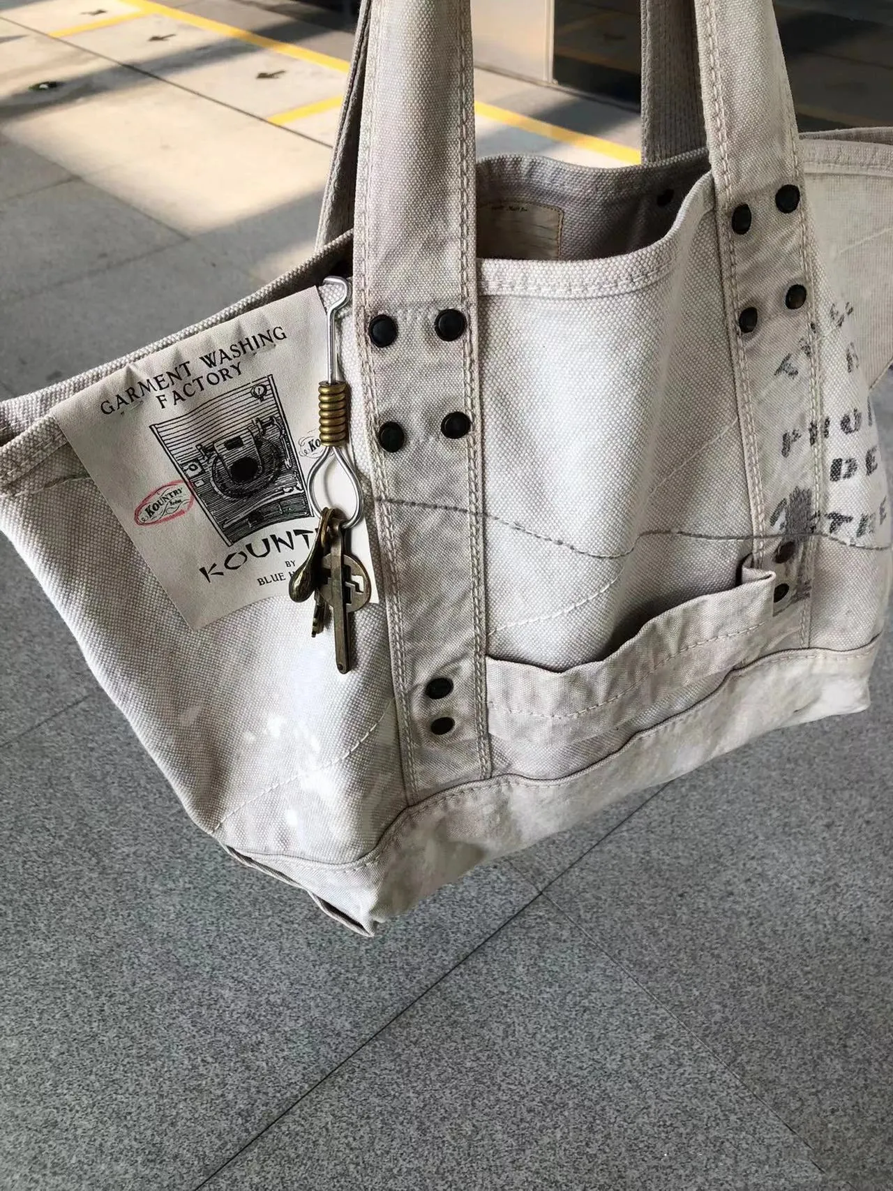 Vintage Heavyweight Washed Leather One Shoulder Crossbody Messenger Tote Bag