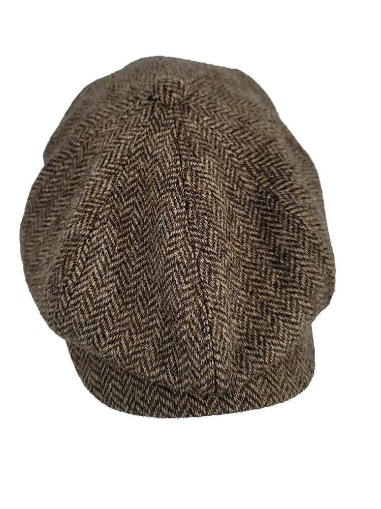 Vintage Octagonal Cap Herringbone Wool Beret - Unisex Hat