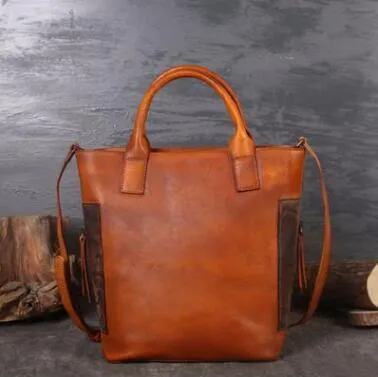 Vintage Pure Leather Luxury Women One Shoulder Purse