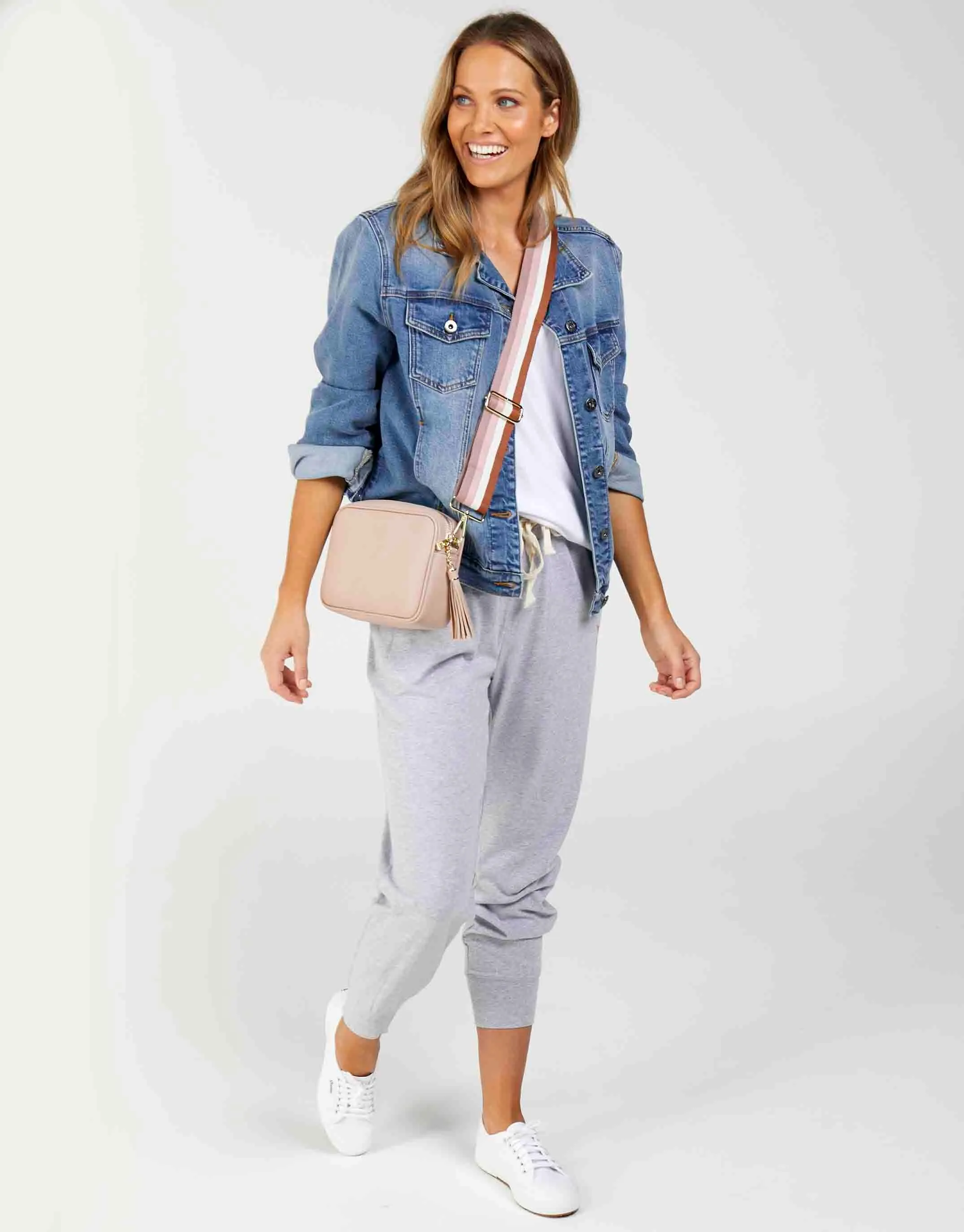 Zoe Crossbody Bag - Pink & Fuchsia Stripe