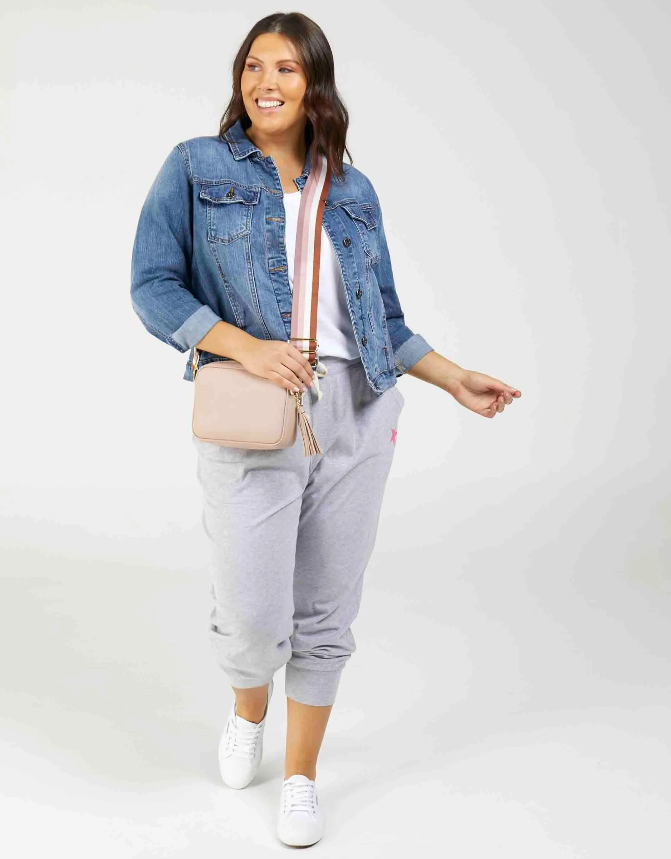 Zoe Crossbody Bag - Pink & Fuchsia Stripe